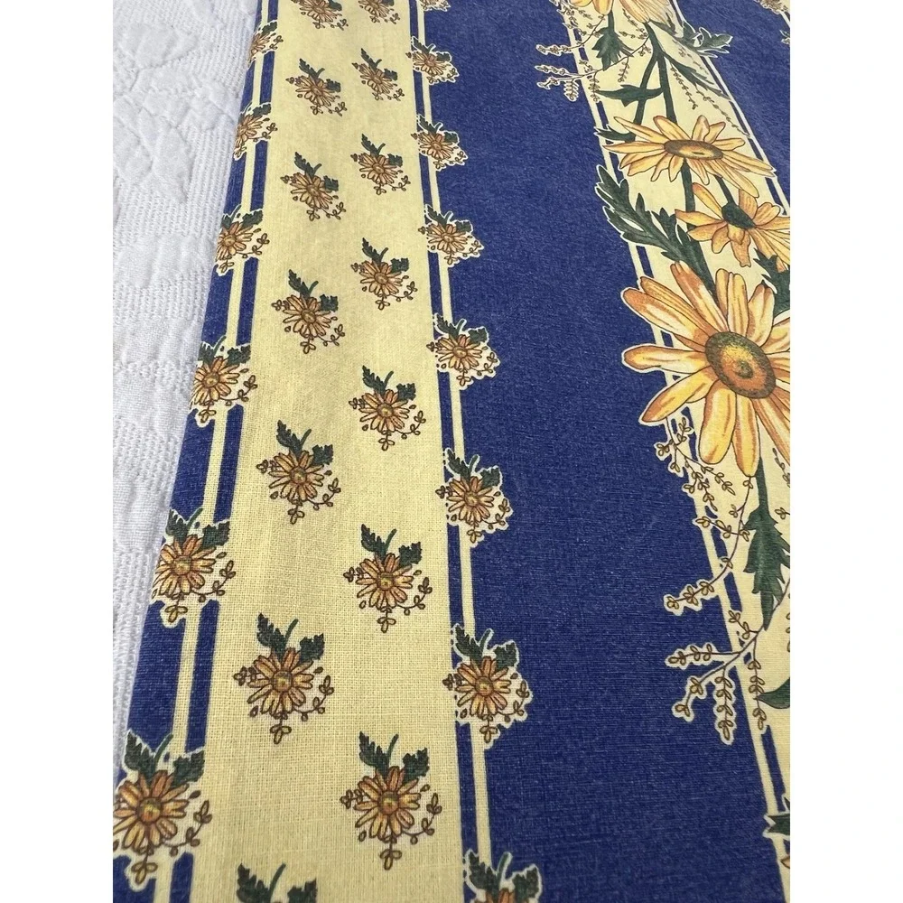Vintage Vent Du Sud France Tablecloth Rectangle 93x58 Sunflower yellow blue